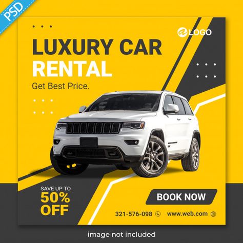 Rent car for social media instagram post... | Premium Psd #Freepik #psd #banner Hardsell Ads, Product Social Media Post Design, Product Social Media Post, Car Poster Design, Social Media Poster Design, Media Poster Design, Car Advertising Design, Rent Car, Restaurant Social Media