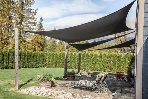 Our Project Gallery | Shade Sails – Shade Sails Canada Garden Sail, Sail Shade, Shade Sails, Diy Shades, Square Shades, Patio Shade, Backyard Retreat, Shade Sail, Shade Garden