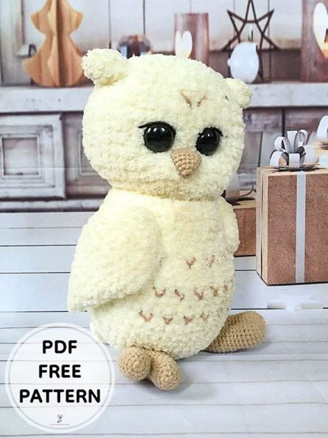 White Plush Crochet Owl PDF Amigurumi Free Pattern - 500+ PDF Passo a Passo Amigurumi Receitas Crochet Bird Patterns, Crochet Owls, Owl Crochet Patterns, Crochet Toys Free, Crochet Birds, Pola Amigurumi, Crochet Owl, Crochet Animals Free Patterns, Crochet Amigurumi Free Patterns