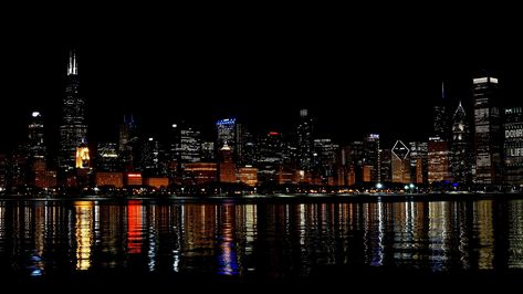 Chicago, city, city lights, skyscraper, USA, cityscape, reflection, night, skyline | 2048x1152 Wallpaper - wallhaven.cc Nyc Skyline Wallpaper Desktop, Chicago Wallpaper Desktop, Chicago Macbook Wallpaper, Chicago Skyline Wallpaper, Cityscape Reflection, 2048 X 1152, City Lights Wallpaper, City Skyline Night, Chicago Wallpaper