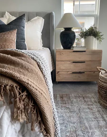 Wall Storage In Bedroom, Modern Organic Bedroom Nightstands, Mixing Wood Tones Bedroom Nightstands, Big Fluffy Bed Master Bedrooms, Farm Modern House Decor Bedroom, Cream Moody Bedroom, Neutral Bedroom With Pop Of Color Cozy, Botanical Guest Bedroom, Best Ikea Bedroom Furniture