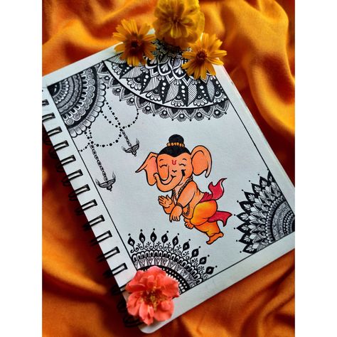 Ganesh Mandala Art, Ganpati Mandala, Ganesh Mandala, Diy Drawings, Colour Mandala, Marvel Art Drawings, Pichwai Painting, Ganesh Art Paintings, Kids Blouse