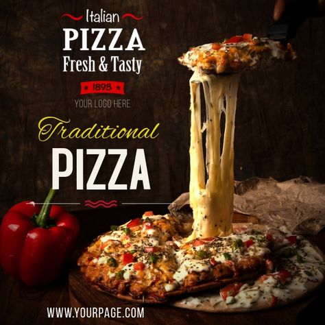 Pizza Social Media template | PosterMyWall Pizza Menu Design, Spicy Pizza, Pizza Poster, Pizza Ideas, Pizza Menu, Real Estate Marketing Design, Bistro Food, Food Pizza, Pizza Box