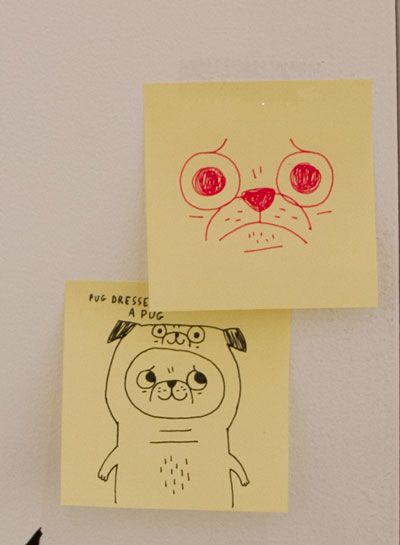 Post It Drawings Doodles, Post It Note Art Drawing, Post It Sketches, Post It Note Drawings, Post It Drawings, Sticky Note Doodles, Succulents Drawing, Gemma Correll, Pen Art Work