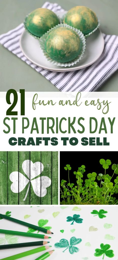 21 St Patrick's Day Crafts To Sell Irish Crafts For Adults, St Patrick's Day Diy, St Patricks Day Craft Adults, St Patrick’s Diy Crafts, St Patricks Day Wooden Crafts, St Patricks Crafts For Adults, March Craft Ideas For Adults, Spring Crafts To Make And Sell, St Patrick's Day Crafts For Adults