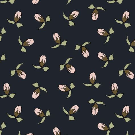 Tossed / scatter style composition repeating pattern of hand drawn rose bud #surfacepatterndesign #tossedpattern Drawn Rose, Line Print, Roses Drawing, Rose Bud, Design Course, Design Challenges, Surface Pattern Design, Repeating Patterns, Surface Pattern