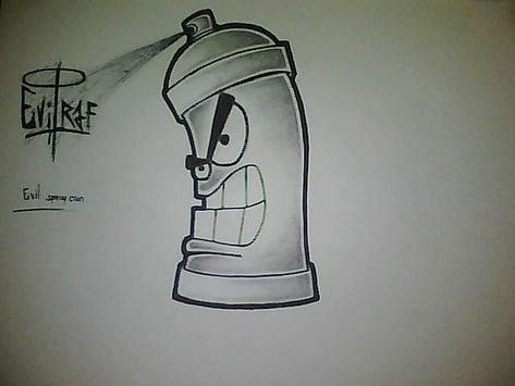 Graffiti Spray Can Drawing, Spray Can Drawing, Graf Characters, Can Drawing, Graffiti Spray Can, Easy Graffiti, Easy Graffiti Drawings, Traditional Tattoo Old School, Graffiti Lettering Fonts