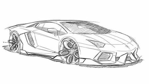 Cars Drawing Reference, Simple Car Drawing, Drawings Of Cars, Car Drawing Pencil, Car Sketching, Cars Sketch, Motorcycle Drawing, Bike Drawing, Bike Sketch