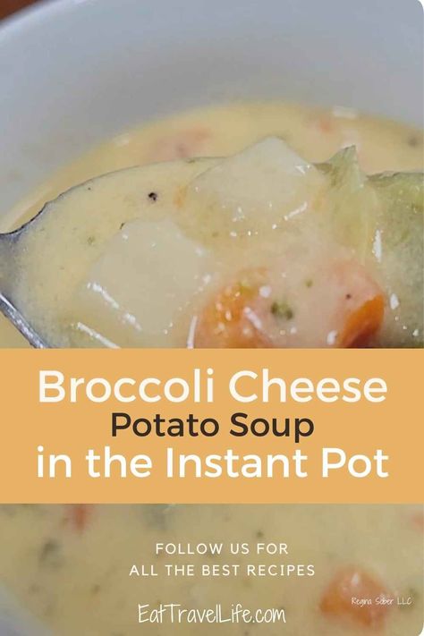 Need a quick and delicious soup? Whip up some Instant Pot potato broccoli cheese soup. With added veggies, it's a nutritious & flavorful. #instantpot #broccolisoup #souprecipes #broccolicheese #broccolicheddarsoup #homemadesoup #winterrecipes #souprecipes #instapotrecipe Potato Broccoli Cheese Soup, Instant Pot Broccoli Cheese Soup, Broccoli Potato Cheese Soup, Instant Pot Broccoli, Potato Broccoli, Soup Instant Pot, Homemade Soups, Homemade Meals, Broccoli Cheese Soup