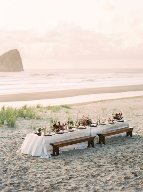 Alternative Beach Wedding, Beach Dinner Party Table, Small Beach Reception, Beach Wedding Australia, West Coast Beach Wedding, Wedding Beach Picnic, Small Beach Wedding Reception, Wedding Aisle Beach, Micro Beach Wedding