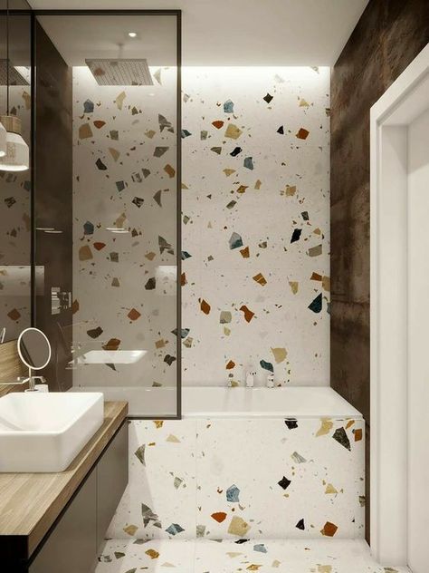 Terrazzo Bathroom, Modern Terrazzo, Baths Interior, Bathroom Design Luxury, Beautiful Bathrooms, Modern Bathroom Design, Cheap Home Decor, Bathroom Makeover, Bathroom Inspiration