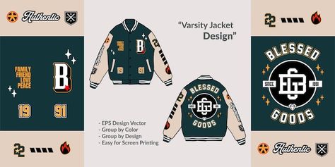 Senior Jackets Patches, Varsity Jacket Style, Prom Jacket, Sr 25, Senior Jackets, Apparel Design Inspiration, Flat Drawings, Outer Design, Fashion Drawing Sketches