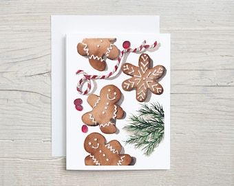 Watercolor Stationary, Winter Karten, Gingerbread Cards, Painted Christmas Cards, Christmas Note Cards, Christmas Craft Fair, Christmas Note, Winter Watercolor, Christmas Card Art