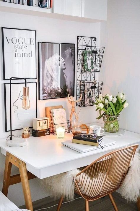 How to create the perfect home office for any space — SAPHRON LONDON Cozy Home Office, Desk Inspiration, Office Room Decor, Office Set, Home Office Space, Room Decor Bedroom Teenage, Room Inspiration Bedroom, Office Inspiration, Home Office Design