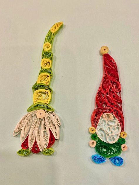 Paper Quilling Gnome, Quilled Gnomes, Quilling Gnome, Quilling Flower Designs, Recycled Paper Crafts, Christmas Quilling, Paper Quilling Tutorial, Paper Quilling For Beginners, Paper Quilling Cards