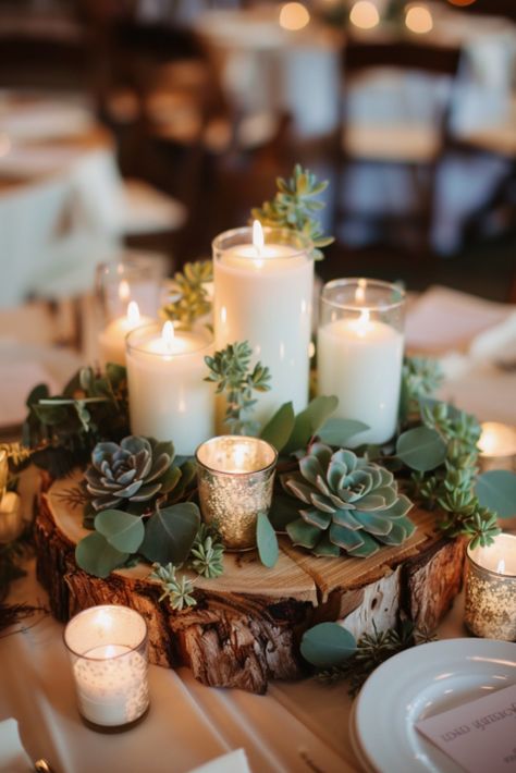 Sage Green And Rust Wedding Centerpieces, Fall Wedding Flowers October Centerpiece Ideas, Rustic November Wedding Ideas, Rustic Formal Wedding, Wedding Decor Boho Rustic, Desert Wedding Ideas Decor, Rustic Modern Wedding Ideas, Dessert Centerpieces Wedding, Greenery And Candles Wedding Centerpiece