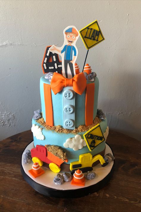 Blippi Birthday Cake, Truck Cake, Truck Cakes, Boy Birthday Cake, 3rd Birthday, Birthday Cakes, Kids Birthday Party, Cake Designs, 2nd Birthday