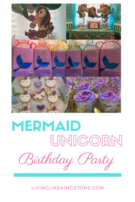 Mermaid Unicorn Birthday Party 🎉 #birthdayparty #girlsbirthdayparty #mermaidparty #unicornparty #mermaidunicornparty #partytheme Mermaids And Unicorns Party, Unicorn And Mermaid Birthday Party, Unicorn Mermaid Birthday Party, Unicorn Pool Party, Unicorn Gift Bags, Unicorn Fairy, Mermaid Cookies, Mermaid Birthday Decorations, Birthday Party Venues