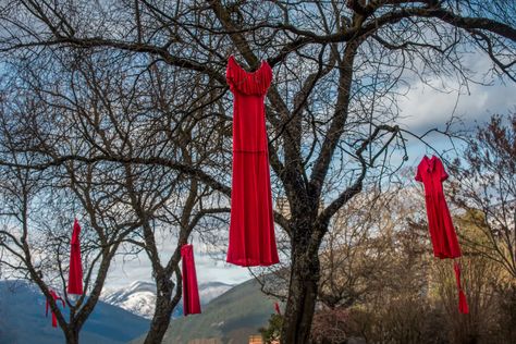 Mmiw Red Hand Print, Red Dress Day, Indigenous Peoples Day, Red Black Dress, Indigenous Women, Dress Display, Shadow Art, Red Dresses, A Symbol