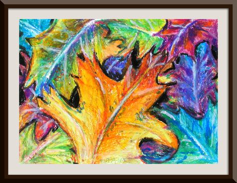 07. Autumn Leaves (Oil Pastel, 6x9 in) | chentiff | Flickr Oil Pastel Fall, Pastel Leaves, Pastel Fall, Middle School Art Projects, Oil Pastel Art, Oil Pastel Drawings, Interior Illustration, School Art Projects, Middle School Art