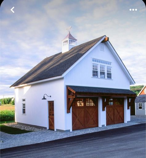 White Carriage, Barn Garage Plans, Detached Garage Designs, Garage Plans With Loft, Garage Plans Detached, Plan Garage, Carriage House Garage, Building A Pole Barn, Farmhouse Garage