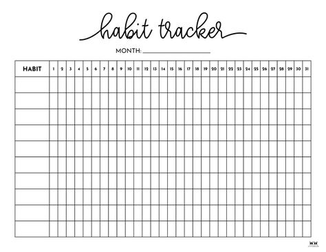 Printable Habit Tracker-Tracker 1 Editable Habit Tracker Printable Free, Sticker Chart For Adults, Blank Habit Tracker Printable Free, Free Printable Habit Tracker, Monthly Habit Tracker Printable, Printable Habit Tracker, Habit Formation, Tracker Free, Habit Tracker Bullet Journal