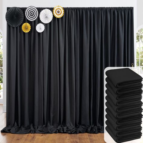 PRICES MAY VARY. Fabric: 100% Polyester. ① Thick; ② Drapes Naturally; ③ Washable; ④ Ironable; ⑤ Durable; ⑥ Easy handling and carry. Wrinkle Free after ironed. You can keep it for future events. 50 ft x 10 ft Backdrop Curtains Package: 10 panels each measuring 5ft width x 10ft height covering a total area of 50ft width by 10ft height with a 4 inches rod pocket. Wide Compatibility: Black drapes backdrops are perfect for kinds of occassions. Such as wedding party decoration, baby showers, birthday 50th Birthday Party Backdrop Ideas, Black And White Party Decorations, Photobooth Photoshoot, Photo Backdrop Stand, Hoco 2024, Backdrop Curtains, Thick Curtains, White Drapes, Black Backdrop