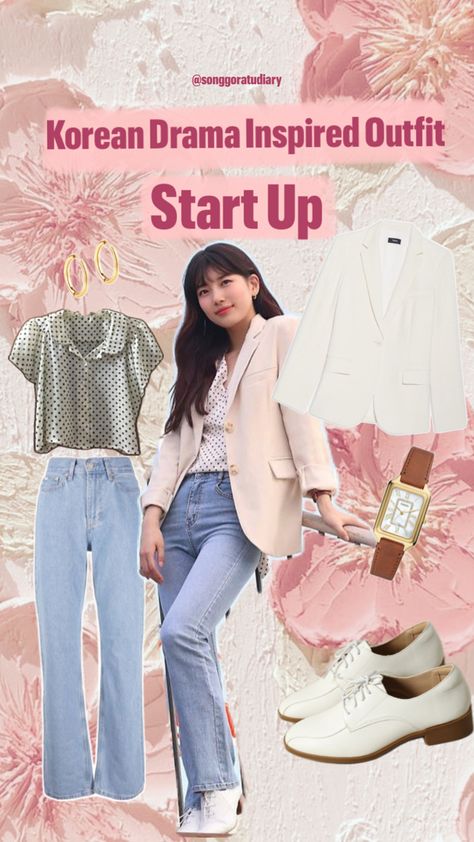 Start Up Dal Mi Korean Drama Inspired Outfit Casual Blazer OOTD Blazer Ootd, Casual Blazer, Western Dresses, Outfit Casual, Office Fashion, Korean Drama, Start Up, Kdrama, Outfit Inspirations