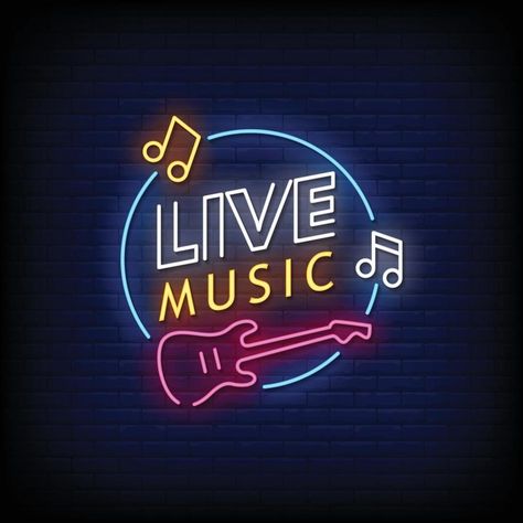 Live Music Neon Signs Style Text Vector Neon Music Signs, Live Music Chalkboard Sign, Neon Flex Design, Logo Musik, Music Font, Instagram Hashtags For Likes, Neon Sing, Music Neon Sign, Zeppelin Poster