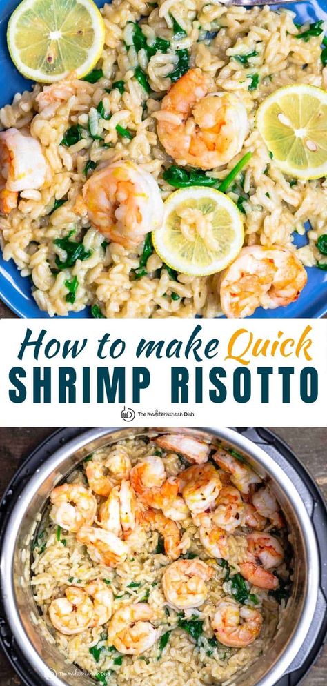 Instant Pot Lemony Shrimp Risotto Pressure Cooker Shrimp Risotto, Risotto With Shrimp, Instant Pot Risotto, Instant Pot Shrimp, Best Risotto, Shrimp Risotto, Seafood Risotto, Resep Smoothie, Creamy Shrimp