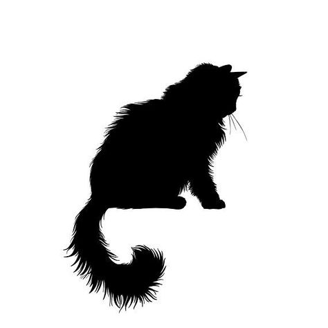 Cat Silhouette Tattoos, Cat Outline Tattoo, Silhouette Chat, Pet Silhouette, Cat Outline, Outline Tattoo, Black Cat Tattoos, Silhouette Tattoos, Cat Tattoo Designs