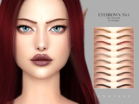 Cc Eyebrows, Eyebrow Slits, Makeup Cc, Eyeliner Eyeshadow, Free Sims 4, Free Sims, Sims 4 Downloads, Natural Eyebrows, Sims4 Cc