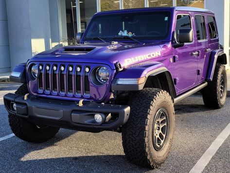 Purple Wrangler, Purple Jeep Wrangler, Jeep Wrangler Rubicon 392, Purple Jeep, Car Jeep, Cars Jeep, Purple Car, Black Jeep, Vision Board Pictures