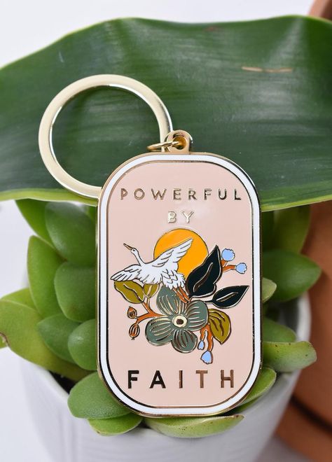 Happier To Give Powerful By Faith Convention Enamel Keychain - Regalitos Para Ti Gift Shop Jw Keychain Gift Ideas, Islamic Artifacts, Bible Journal Stickers, Enamel Keychain, Convention Gifts, Jw Gifts, Candle Packaging, Studio Ghibli Art, Ghibli Art