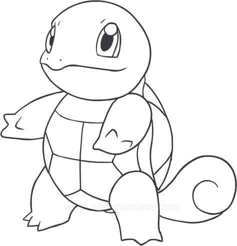 Squirtle Coloring Page, Squirtle Tattoo Design, Squirtle Pokemon Art, Pokemon Turtle, Squirtle Drawing, Squirtle Tattoo, Pokemon Sprigatito, Coloring Pages Pokemon, Dark Disney Tattoo