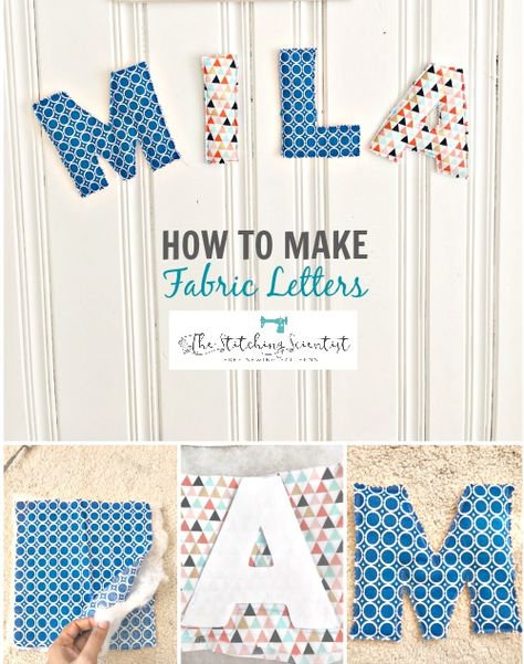 Decorate your child's room with this easy and quick DIY 10 minute fabric letters name decor. Let your child help you for a fun weekend activity. Sewing Letters, Letters For Wall Decor, Name Decor, Diy Sy, Name Bunting, How To Make Banners, Letter Decoration, Diy Letters, Quick Diy