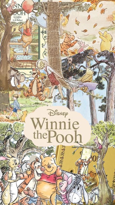 #winnethepooh#chlidhood Winnie Pooh Vintage, Winnie The Pooh Scrapbook, Mom Collage, Winnie Poo, Winnie The Pooh Vintage, Peanuts Wallpaper, Winnie The Pooh Pictures, Disney Wallpapers, Hundred Acre Woods