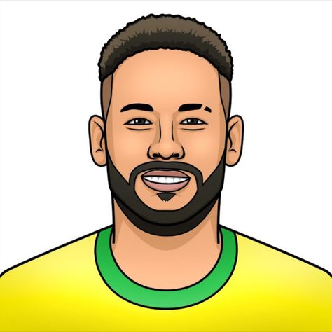 Desenhos para desenhar Drawing Ideas Football, Neymar Cartoon, Neymar Jr Drawing, Mario Characters Drawing, Neymar Drawing, Simple Face Drawing, Football Drawing, Anime Wallpaper 1920x1080, Buddhist Art Drawing