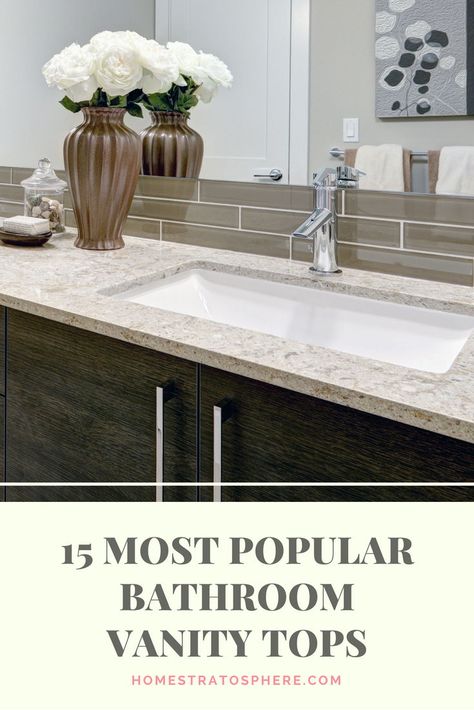 Bathroom Vanity Countertop Ideas, Vanity Countertop Ideas, House Pool Ideas, Bathroom Sink Remodel, Quartz Bathroom Countertops, Bathroom Facelift, Lodge Bathroom, Bath Countertops, Granite Bathroom Countertops