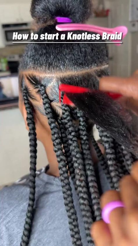 Knotless Braid Tutorial, Knotless Braid, Braided Buns, Braids Hairstyles Pictures, Braid Tutorial, Beautiful Braids, Natural Hair Styles Easy, Knotless Braids, Braided Bun