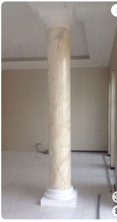 Pillar Painting Ideas, House Pillar Design, Pillar Design Interior, Faux Columns, Columns Interior, House Pillars, Columns Decor, Less Design, Venetian Plaster Walls