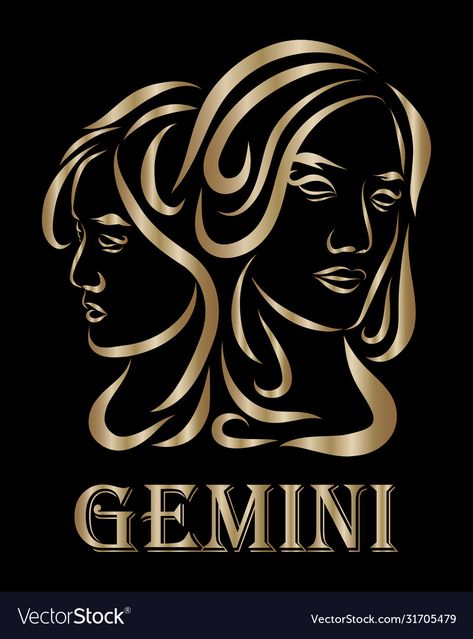 Gemini Logo Design, Zodiac Line Art, Twin Women, Air Symbol, Fallen Angel Art, Imprimibles Paw Patrol, Golden Line, Money Wallpaper Iphone, Line Vector