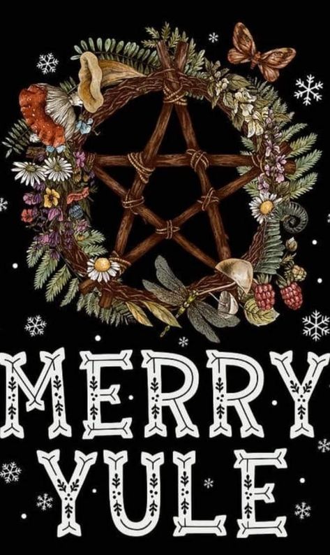 Pentagram Art, Happy Yule, Merry Yule, Yule Winter Solstice, Yule Traditions, Solstice Art, Pagan Christmas, Yule Celebration, Winter Solstice Celebration