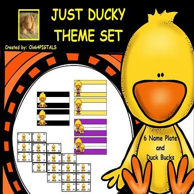 JUST DUCKY Theme Set is DUCKARRIFIC for SPRING and DUCK THEME classroom! $3 Rubber Duck Classroom Theme, Duck Bulletin Board Ideas, Duck Decorations, Animals Crafts, Math Logic Puzzles, Desk Tags, Homework Worksheets, Differentiated Learning, School Carnival