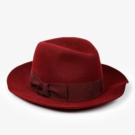 Crafted From Dark Red Rabbit Felt Comes This Fedora Hat From Herms Featuring A Center Dent Crown With A Ribbon And Bow Band, A Maroon Calfskin Sweatband, And Silk Liner Tipping With A Spotted Equestrian Motif. Size: 57 Condition: New In Box Approximate Measurements: Interior Diameter: 6.25” (16 Cm) Composition: Main: 90% Rabbit Felt, 10% Hare Felt; Outside Trim: 60% Viscose, 40% Cotton; Lining: 100% Silk; Inside Trim: 100% Calfskin Campus Fashion, Leather Bucket Hat, Red Rabbit, Hat With Bow, Hermes Orange, Black Gold Chain, Hermes Accessories, Wool Caps, Hat Boxes