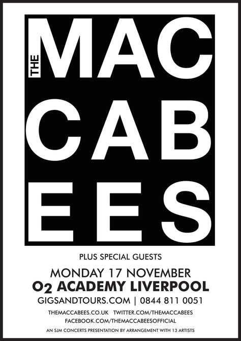 The Maccabees The Maccabees, Music Images, Tour Posters, Special Guest, Music Poster, Sheffield, Pop Culture, Presentation, Quick Saves