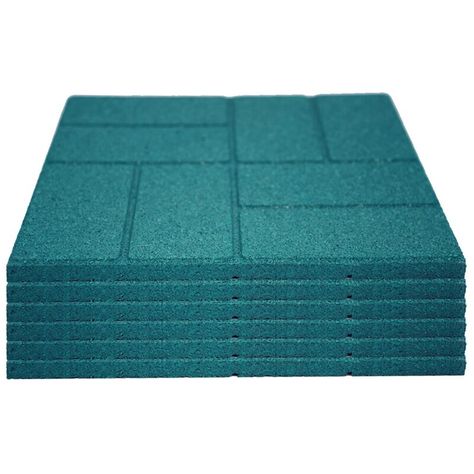 RevTime Dual-Side Garden Paver in Green | Wayfair Recycled Rubber Pavers, Rubber Pavers, Rubber Paver, Garden Pavers, Travertine Pavers, Paver Tiles, Rubber Tiles, Pool Coping, Motor Homes