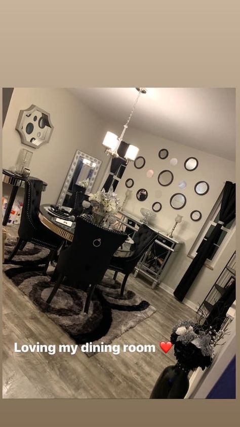 Boujee Dining Room, Boujee Apartment Living Room Cozy, Black Grey White Living Room, Boujee Apartment Living Room, Boujee Apartment, Housing Decor, Apartment On A Budget, Apartment Decor Ideas, Girl Apartment Decor