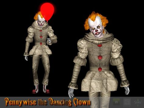 Pennywise Teeth, Mods The Sims 4, Clown Dress, Sims 3 Mods, Halloween Dance, Pennywise The Dancing Clown, Alt Goth, Horror Stuff, Sims 4 Dresses