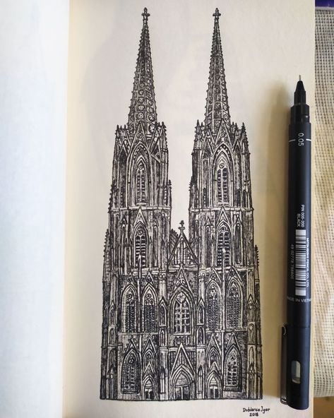 Wonderful & huge Cologne Cathedral (German: Kölner Dom) fine art, graphic, miniature, Germany, Dublenco, Europe. Cologne Cathedral Drawing, German Cathedrals, Art Assignments, Meaningful Drawings, Cologne Germany, Drawing Stuff, Art Phone Cases, Im Awesome, Cologne Cathedral